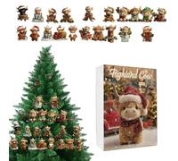 Countdown Calendar For Christmas - 2D Acrylic Cow Pendants Advent Set Of 24 Pieces Cow Ornaments - For Home, Living Room, Farm Party, Door Handle L Shelf