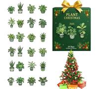 Countdown Calendar for Christmas, 2D Acrylic Potted Plant Ornament, 24 Days Plants, Christmas Tree Decoration, for Christmas Decoration in the House, Wall and Window as Seasonal Decoration