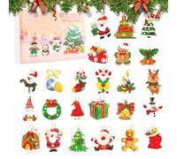Countdown Calendar for Christmas | 2D Glitter Acrylic Decoration | 24 Day Rhinestone Art Christmas Tree for Home Christmas Celebration Parties Winter Wall Window