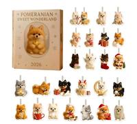 Countdown Calendar For Dogs | 2D Acrylic Ornaments | Decorac | Countdown 24 Days For The Holidays | Quality Durable 2D Acrylic | Cute Dog Character For Door,