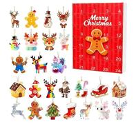 Countdown Calendar Ornament | 24 Days Acrylic Flat Toy 24 Days 24 Pieces Countdown to Christmas Man Calendar | For Adult