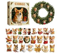 Countdown Calendar Pet Ornament,Flat Acrylic Ornament 24 Day - Countdown To Christmas Pet Calendar - for Kids Toddler Teen Adult Boy Girl Women Men Family Vacation Holiday Classroom Desk Wall Tree