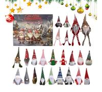Countdown Calendar - Plush Christmas Gnome 35x30cm | 24 Holiday Plush Gnome Dolls | Decorative Adventt Calendar For Christmas Party, Home, And Festive Display