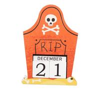 Countdown Calendar - Spooky Halloween Design | Adjustable Countdown Blocks Wooden Horror Countdown Calendar Festive Table Top for Haunted House Cloak Shelf Classroom Home Party