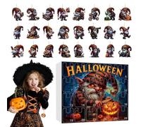 Countdown Calendar To Halloween 2D Acrylic 24 Day Gnome Figures | Halloween Countdown Calendar Gnome Ornaments for Bedroom Kitchen Porch Fireplace H