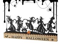 Countdown Calendar To Halloween Wooden Decorative Table Centerpieces | Halloween Dancing Witch Countdown Calendar for Women Men Living Room Bedroom Study