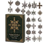 Countdown Calendar With Celtic Pendant,24 Days Seasonal Keepsake In 2D - Countdown Celts For Christmas - For Tree Window Wall Adults Teens Kids