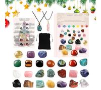 Countdown Calendar with Christmas Decorations, 24 Day Meditation Stone, 2025 Decorative Crystals - for Mother's Day Women Men Boy Girl Yoga Birthday