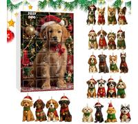 Countdown Calendar with Dog Pendant - 10.24 x 7.09 x 1.18 Inch Acrylic Dog Hanging Hanging | Reusable Christmas Countdown Decoration | Holiday Calendar for Pet Lovers - Festli