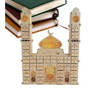 Countdown Calendar,Wooden Castle Shape Centerpiece wth Drawers - 30 Days Countdown Calendar Decorations with Light,for Living Room Home Shelf Desk Apartment Party Family Gathering Celebration