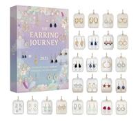 Countdown Calendars - 2D Acrylic Ornament - 24 Day Countdown Calendar with Earrings for Christmas, for Gatherings, Activities, Parties, Holidays, Parties, Adults, Family