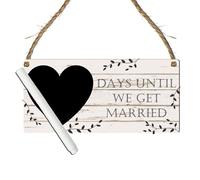 Countdown Chalkboard Wedding Plaque: Engagement Gift for the Fiance, Mr. & Mrs. Bride-To-Be - Days Until We Get Married Sign (Small: 19 cm (H) × 9 cm (W))