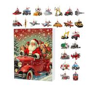 Countdown Christmas | 24 Days Christmas Tree Decoration Advent - Calendar Featured 24 Cute Vehicles Themed Acrylic Veh2D Christmas Decorations Decoration For Kids
