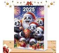 Countdown Christmas - 2D Panda Christmas Ornament, 24 Pieces Countdown Pendants with Cute Design, Holiday Decoration for Garden Tree Mantel, Panda Ornament Set with Multi-Use Display