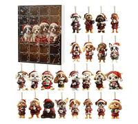 Countdown Christmas Calendar 2025 2D Pendants 24 Days | Christmas Tree Decorations Puppy Countdown - Children's Birthday Party Backpack Wall Table Bedroom Window Car Sew