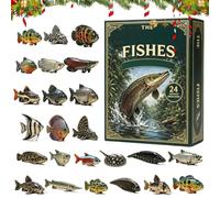 Countdown Christmas Calendar 24 Days 2D Acrylic Collectible Fishing | Holiday Countdown Calendars Pendant for Anglers Keychain Backpack Wall Tree Car Rearview Mirror