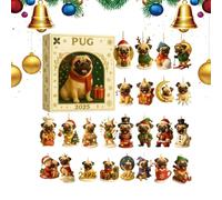 Countdown Christmas Calendar, 2D Acrylic Advent Decoration, Two-Dimensional | Dog Shaped Christmas Tree Decorations - for Rustic Home Window Wall Decoration and Window