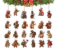 Countdown for Christmas - Capibara 2D Acrylic Pendant - 24 Day Christmas Countdown - For Seasonal Holiday Tree Home Desk Kids Teens