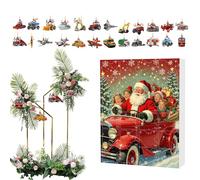 Countdown for Christmas, Countdown Twenty-Four Days with Christmas Decorations - 2D Acrylic Christmas Decorations for Vehicles for Events Backpack Home Party