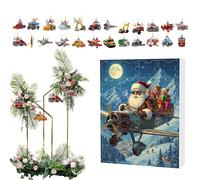 Countdown for Christmas, Countdown Twenty-Four Days with Christmas Decorations, 2D Acrylic Vehicle Decoration for Home Events Party Car Backpack