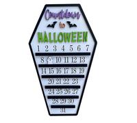 Countdown Halloween Calendar,Advent Calendar 2025,with Movable Block Bats Pumpkins Ghosts Wooden Halloween DIY Calendar for Office Home Desk Decor (2B)