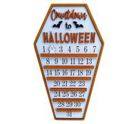 Countdown Halloween Calendar,Advent Calendar 2025,with Movable Block Bats Pumpkins Ghosts Wooden Halloween DIY Calendar for Office Home Desk Decor (3C)