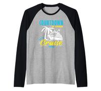 Countdown is Over Its Cruise Time Vacation Travel Ship Raglan Baseball Tee