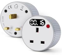 Countdown Smart Socket, Digital Plug with LED Display, 1 Min-24H Adjustable Countdown Switch, 16A 3120W Energy Saving Socket for Lights, Heaters & Home Appliances