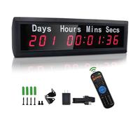 Countdown Timer, Countdown/Count Up Timer, 999 Days Countdown Clock with Remote, 12/24 Hour Timers, Countdown Calendar for Retirement Wedding Birthday Holiday(RED)