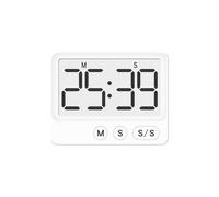 Countdown Timer for Kitchen with Big Digit Screen and Memory Function - for versatile Cooking Baking Study Tool Black White 6.3x4.6cm(White)