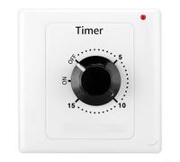 Countdown Timer Switch AC250V 15A Electronic Mechanical Control 120 Minutes LED Indicator for Water Pumps Home Appliances Water Heaters Air Conditioners Fans Rice Cookers Fish Tanks(TIMING 15MIN)