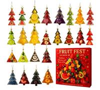 Countdown to | 2D Acrylic Pendant in Fruit Shape, 24 Days Christmas Countdown Figures | for Seasonal Holidays Children Teenagers Adults Halloween