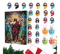 Countdown to Christmas - 24 Days Christmas Firures - Jesus Figurine Holiday Decorations for Seasonal Easter Thanksgiving Valentines Display