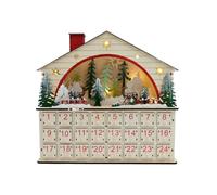 Countdown to Christmas 24 Days Wooden House Shape Desk Cabinet