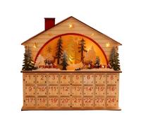 Countdown to Christmas 24 Days Wooden House Shape Desk Cabinet