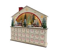 Countdown to Christmas 24 Days Wooden House Shape Table Cabinet