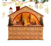 Countdown to Christmas 24 Days Wooden House Shape Table Cabinet