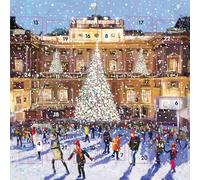 Countdown to Christmas - 24 Door - Festive Mini (6.5" x 6.5") Advent Calendar Gift Card with Envelope by Ling Design (Somerset House Skating)