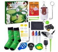 Countdown to Christmas 24 Golf Motif - Christmas Countdown - Golf Gift Set with Clubs Balls Tees Counting Cards for Christmas Valentine's Day Men Adults Teenagers