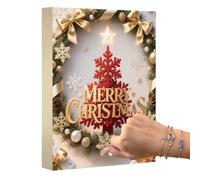Countdown to Christmas 25-Slot Arrival Calendar Charm Pendant Bracelets | Christmas Jewelry for Holiday Seasonal Halloween Thanksgiving Easter Valentines