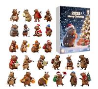 Countdown To Christmas | 2D Acrylic Capybara Decoration | Christmas Countdown Decor 24 Days - for Holiday Seasonal Thanksgiving Easter Home Kids Teens Adults