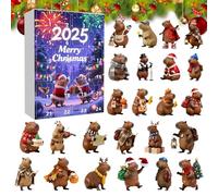 Countdown To Christmas | 2D Acrylic Capybara Ornament - 24 Days Christmas Countdown Figures | for Seasonal Holiday Thanksgiving Easter Home Kids Teens Adults