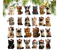 Countdown to Christmas, 2D Acrylic Cat Calendar 2025 with 24 Boxes, Artistic Ornament Holiday for Boys Men Women Girls Kids Adults