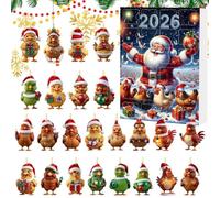 Countdown to Christmas 2D Acrylic Chicken Car Pendant Ornaments
