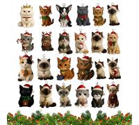 Countdown To Christmas, 2D Acrylic Cute Cats Calendar with 24 Boxes, Artful Party Ornament For Women Men Boys Girls Adults
