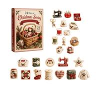 Countdown to Christmas 2D Acrylic Sewing Theme Aesthetic Decorative | 24 Days Christmas Countdown Ornament for Season Halloween Thanksgiving Easter Children Youth Adult Holiday