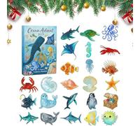 Countdown To Christmas, 2D Sea Themed Decoration, 24 Days Calendar Ornament, for Holiday Seasonal Halloween Thanksgiving Easter Kids Teens Adults