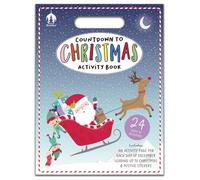 Countdown to Christmas Activity Book for Kids - 24 Days of Fun Activities with Stickers - Mazes, Colouring, Puzzles, Wordsearches - Christmas Advent Countdown Book with Carry Handle - Ages 3+