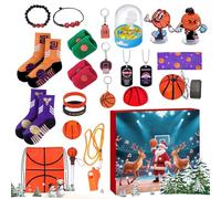 Countdown To Christmas Basketball - 24 Days Ornaments, Christmas Toy Advent | ABS, Cloth and Metal Material, Fun Holiday Activity for Children Youth Friends,10.63x9.65x1.97 Inches