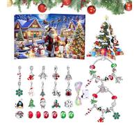 Countdown To Christmas Bracelet | 24 Days Till Christmas Bracelet Charm | Handmade Jewelry Making Kit with Light for Holiday Decoration Party Stocking Craft
